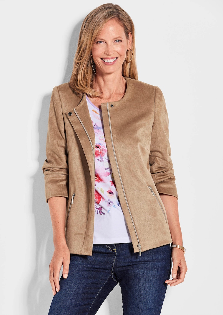 Ausdrucksstarke Lederimitatjacke mit supersoftem Griff