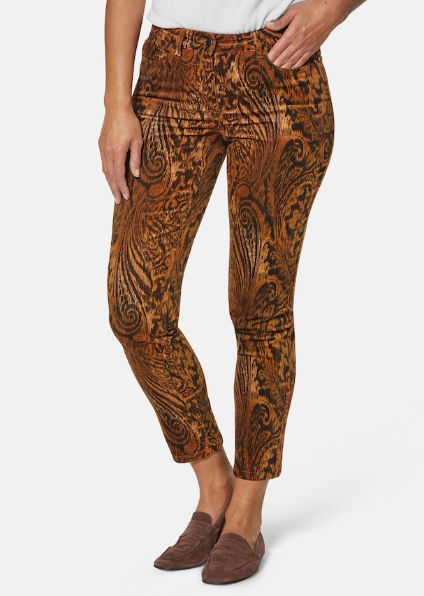 Paisley trousers in velvety stretch fabric