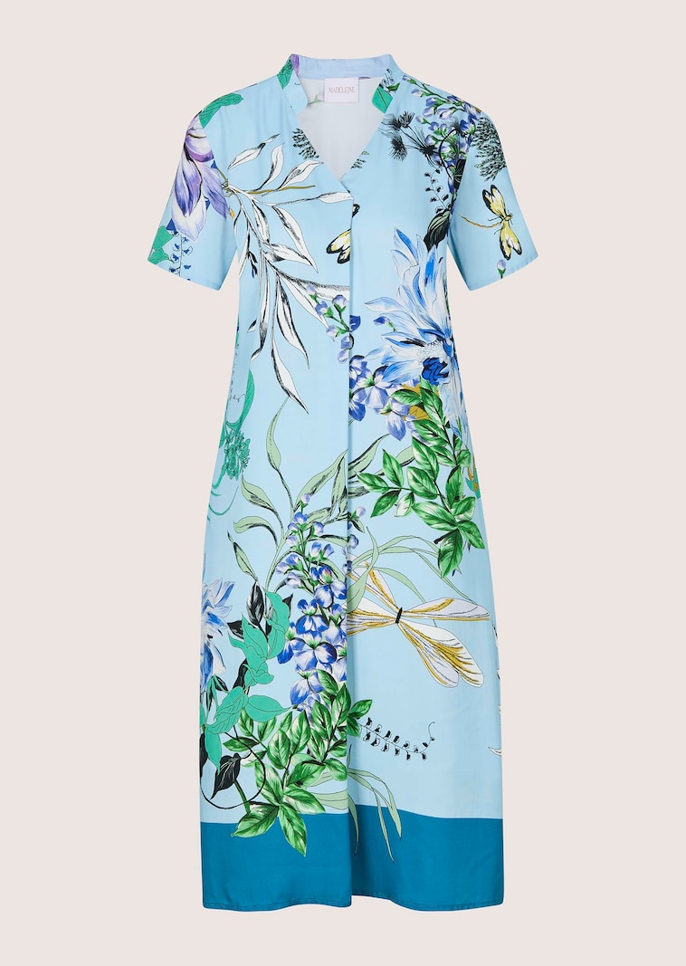 Robe à imprimé floral avec petit col montant