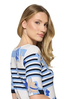 T-shirt en jersey avec motif à rayures et fleurs thumbnail 5