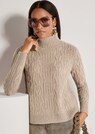 Zopfmuster-Pullover mit Kaschmiranteil und Stehkragen thumbnail 1