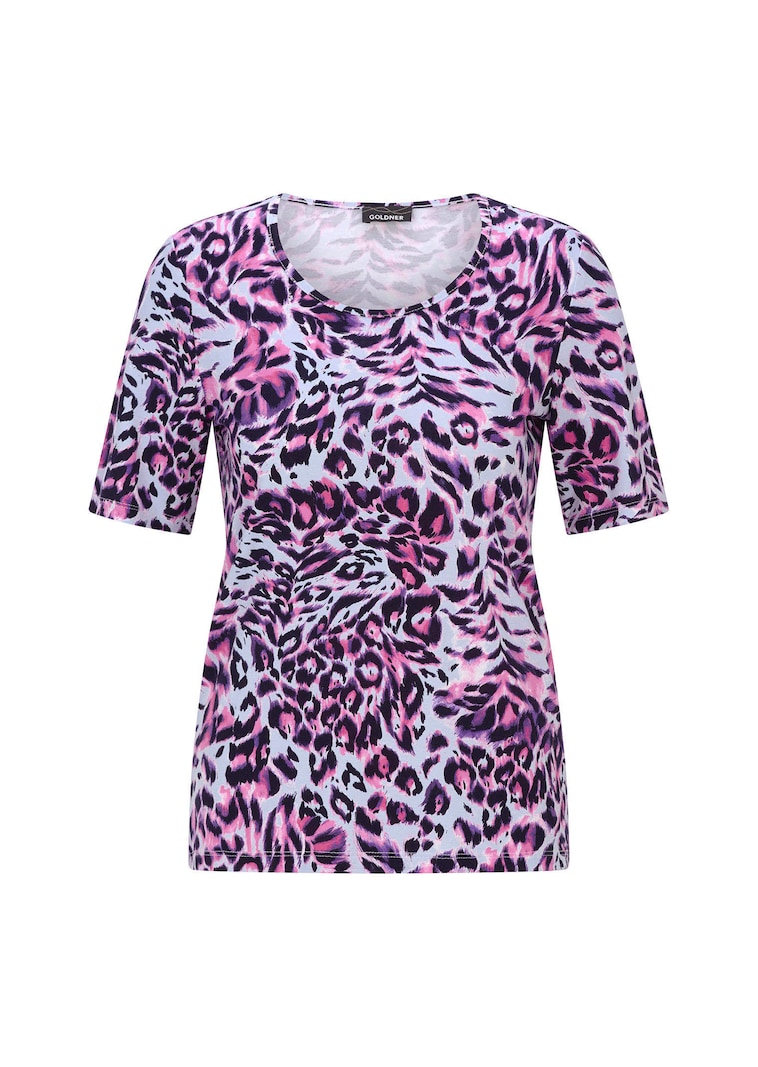 Jersey shirt met animalprint