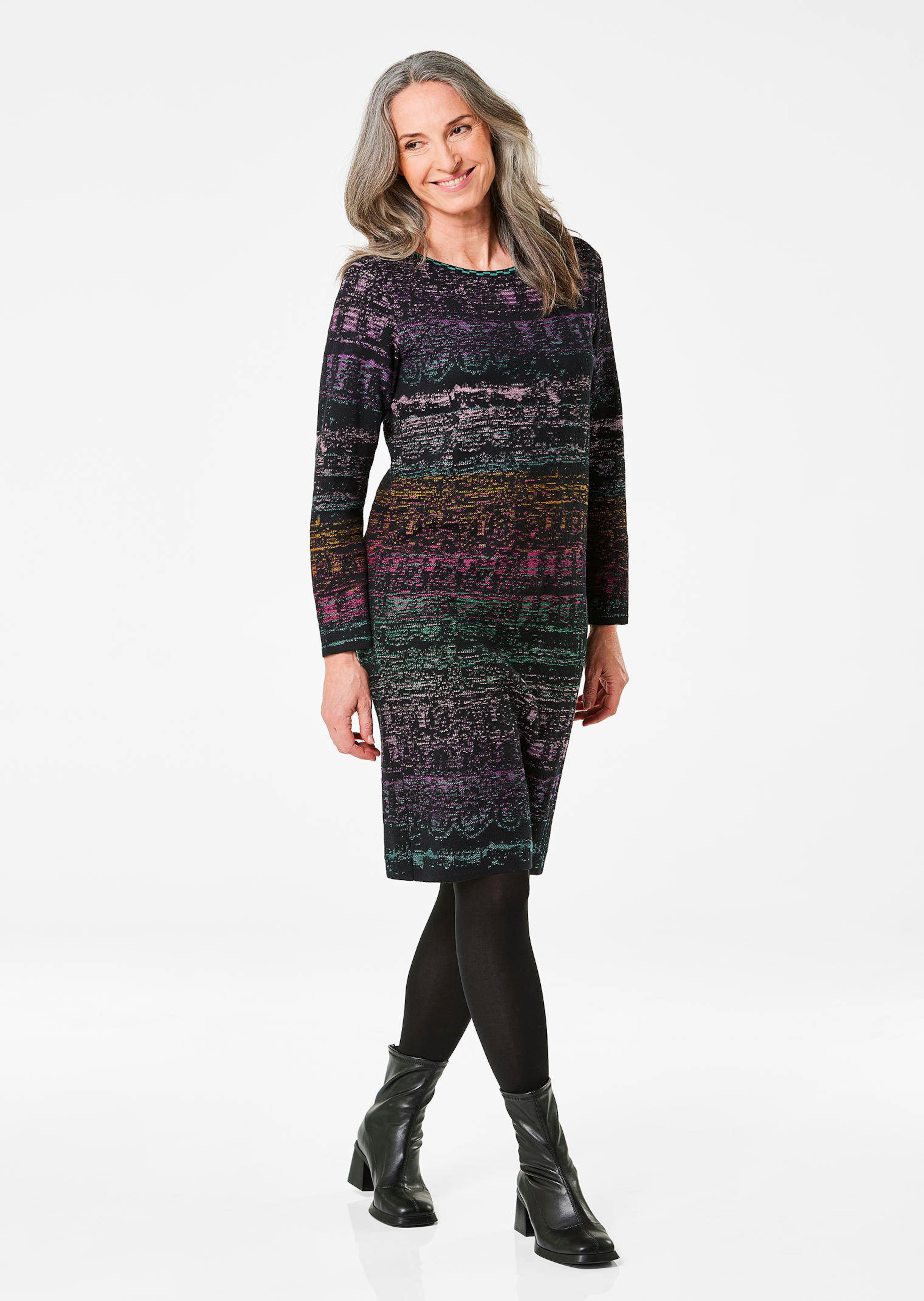 Tricot jurk met all-over jacquardpatroon