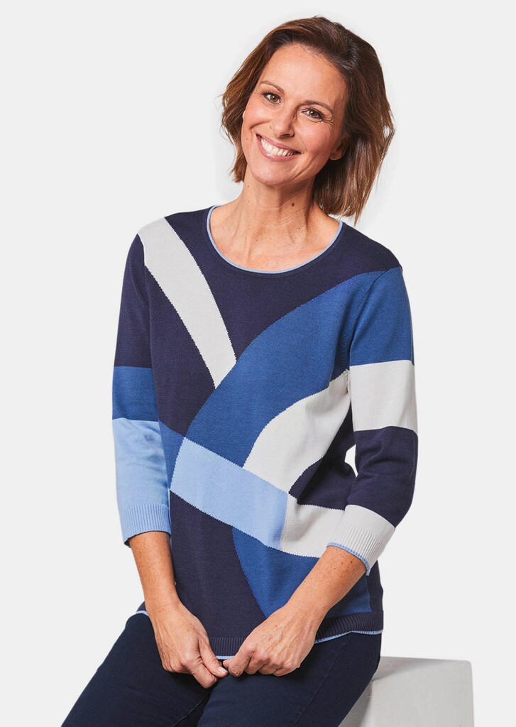 Figurschmeichelnder Pullover aus reiner Baumwolle