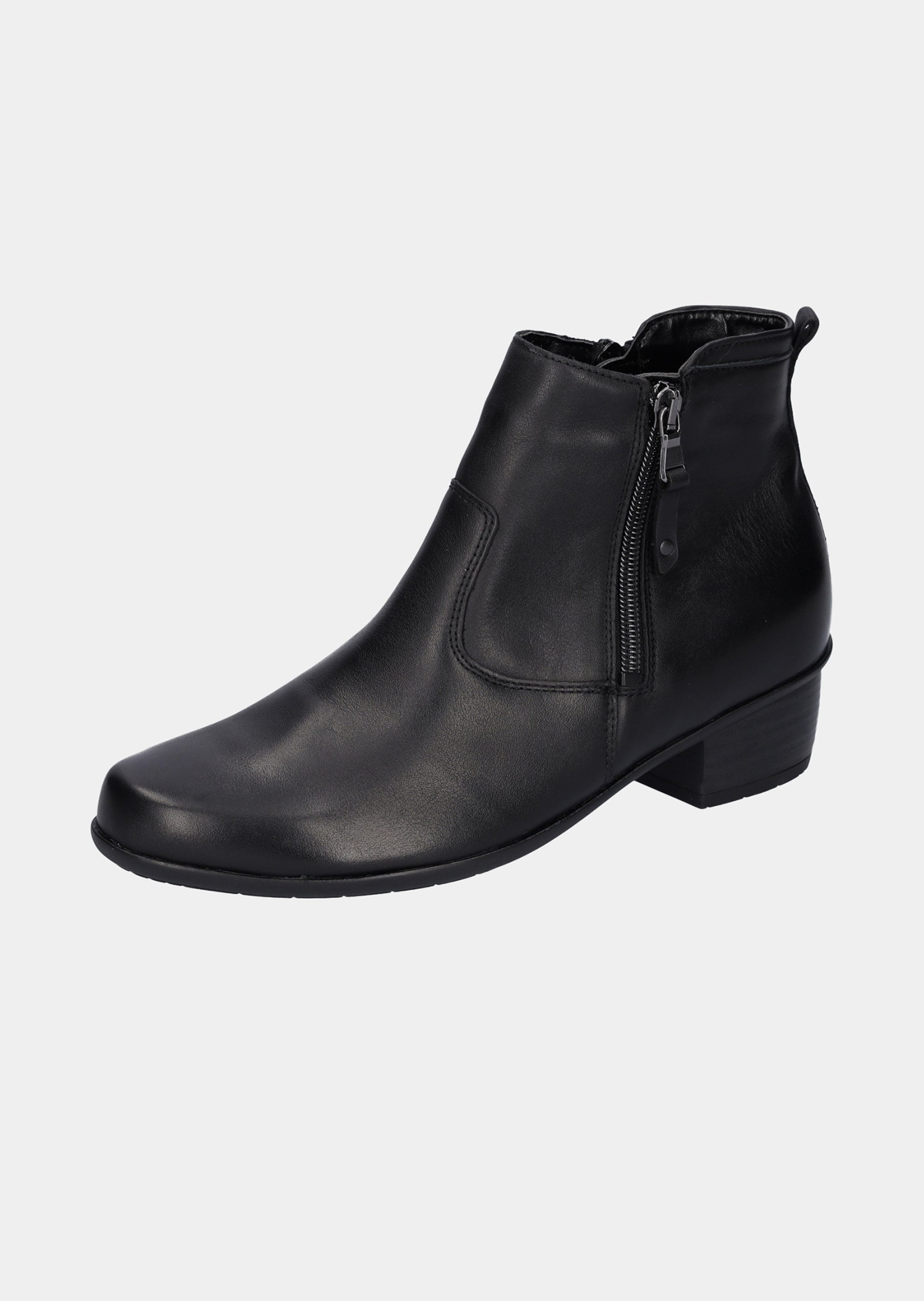 Bottines en cuir nappa avec fermeture éclair