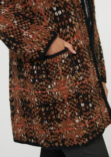 Verschlussloser Strickmantel mit Karo-Jacquard thumbnail 5