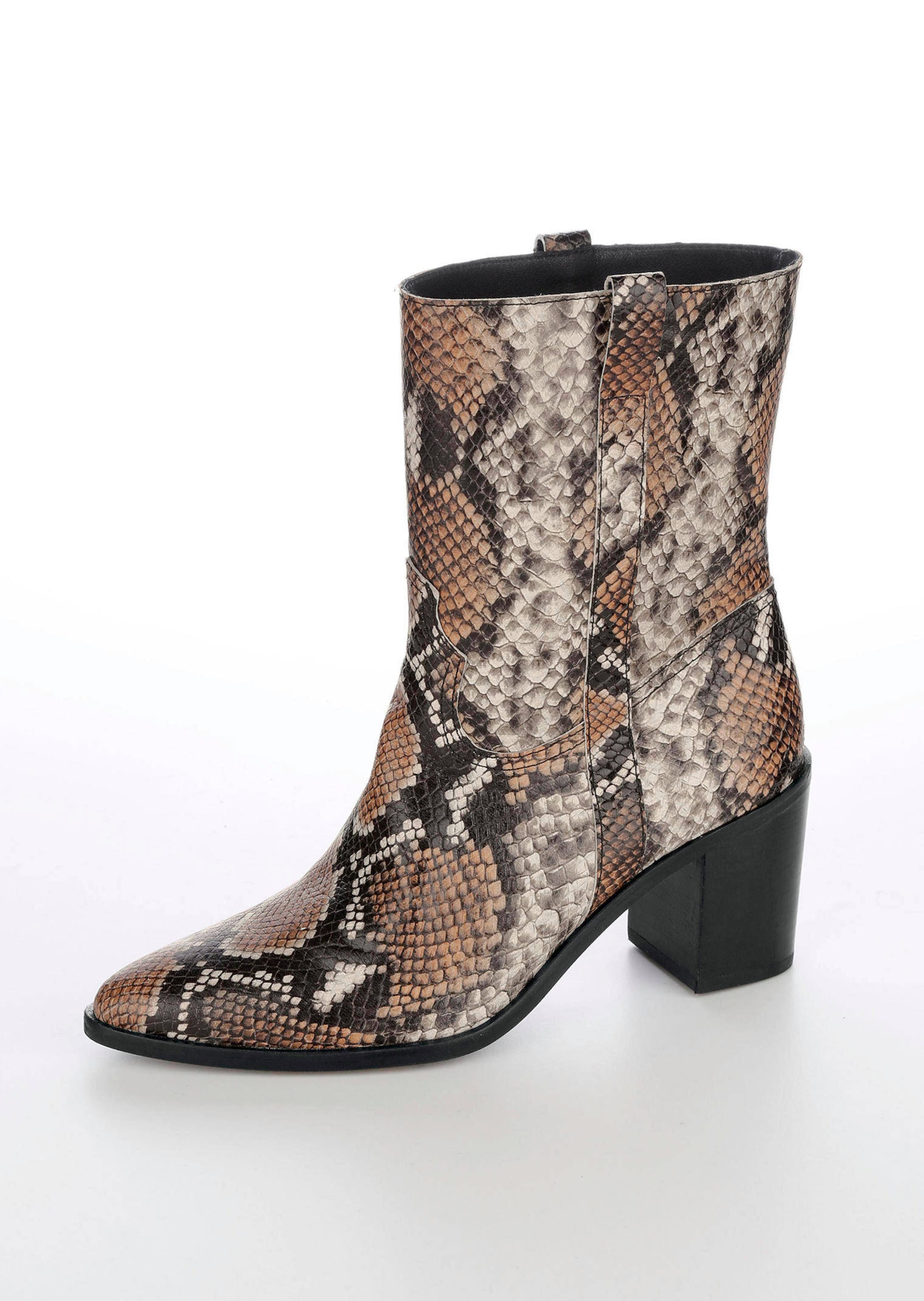 Stiefeletten in Snake-Optik