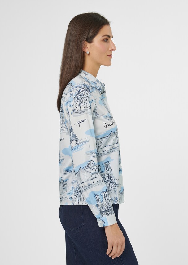 Long-sleeved blouse with unique print 3