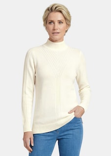 Strickpullover mit Stehkragen und Rippenmuster thumbnail 1