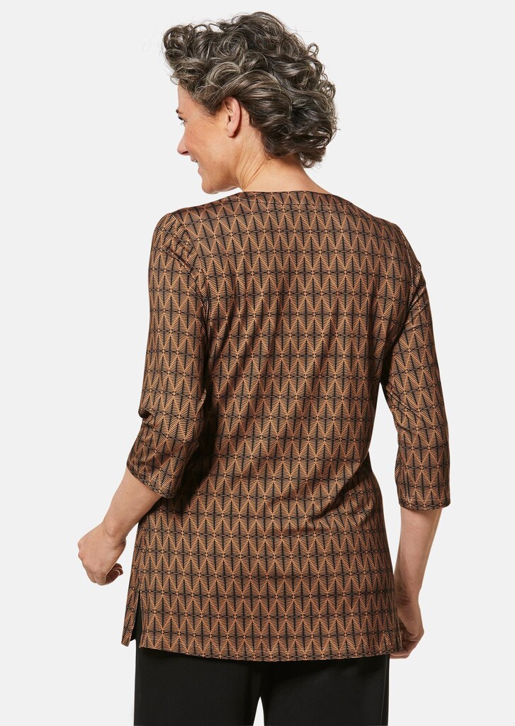 Figurschmeichelndes Drucktunika-Shirt