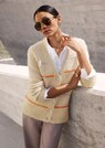 Grobstrick-Cardigan mit farbenfrohen Streifen thumbnail 1