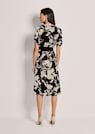 Midi dress with floral print and tie belt thumbnail 3