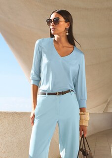 Blusenshirt aus Seidenstretch mit V-Ausschnitt thumbnail 7