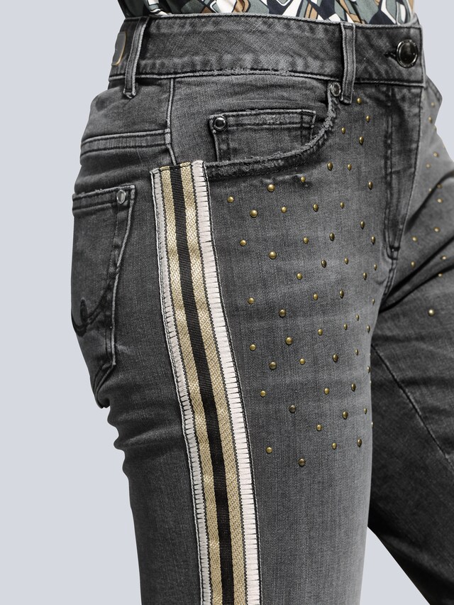 Jeans mit modischem Streifengallon 2