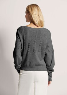Rundhals-Pullover mit Zopfmuster thumbnail 3