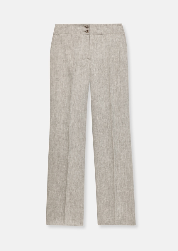 Wide linen trousers with creases 5