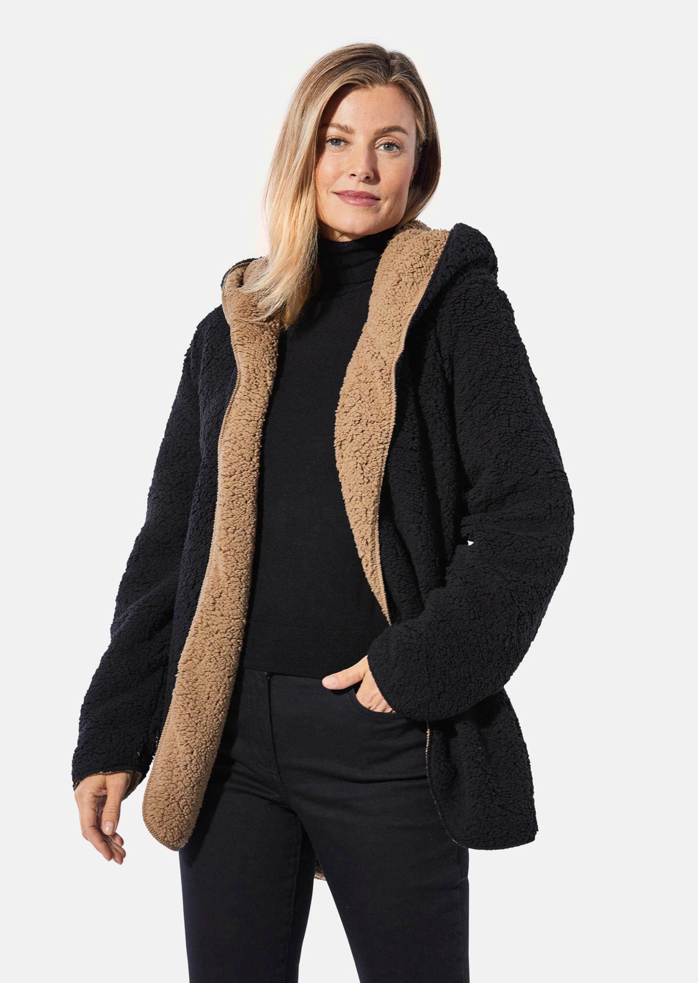 Wendejacke in Teddy-Optik