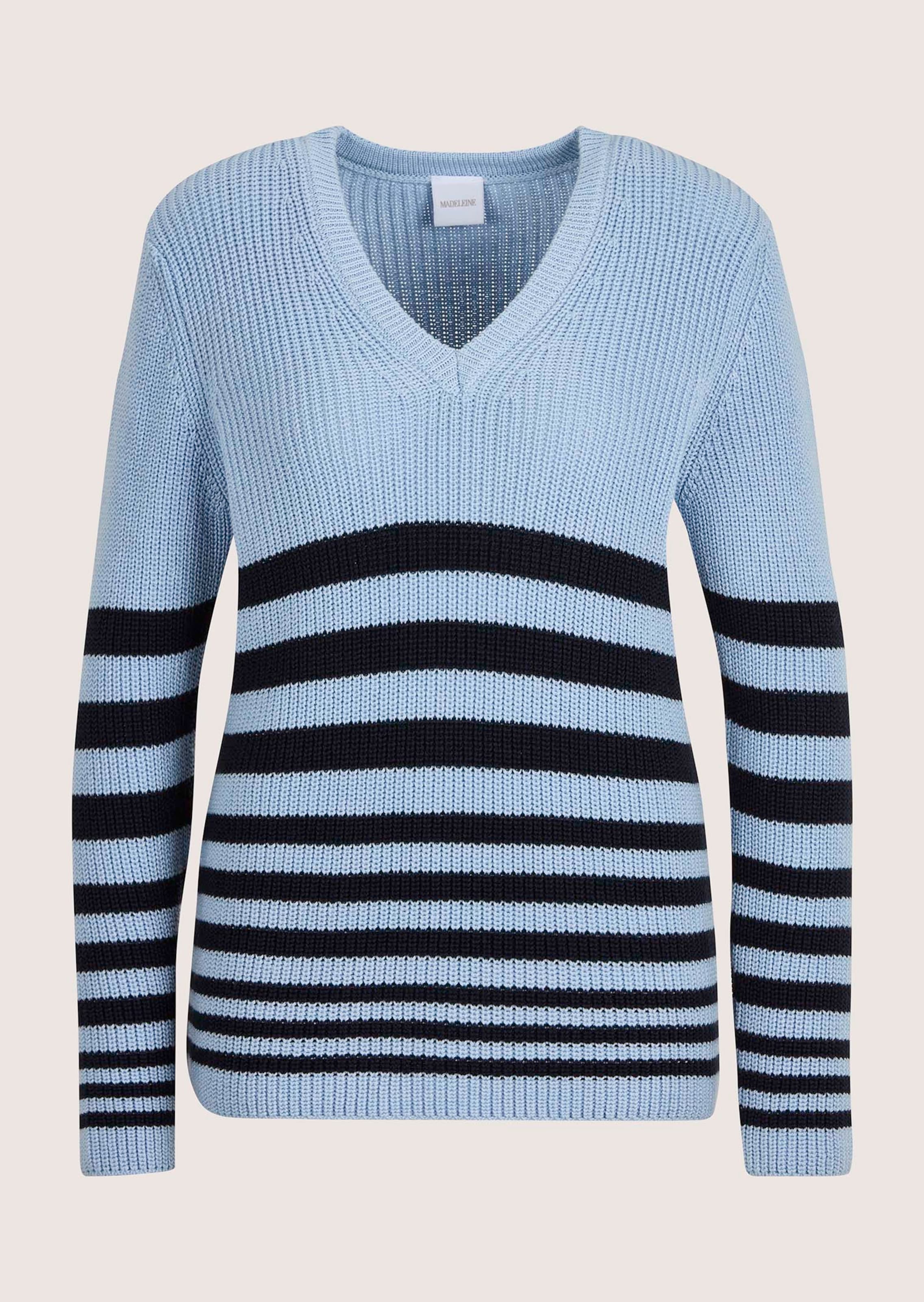 Ringel-Pullover mit V-Ausschnitt