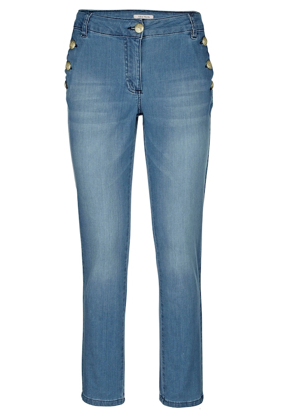 Jeans mit Goldknopf