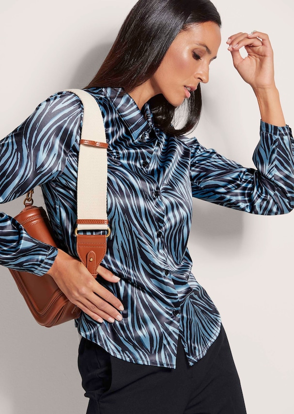 Hemdbluse mit Unikat-Druck 3