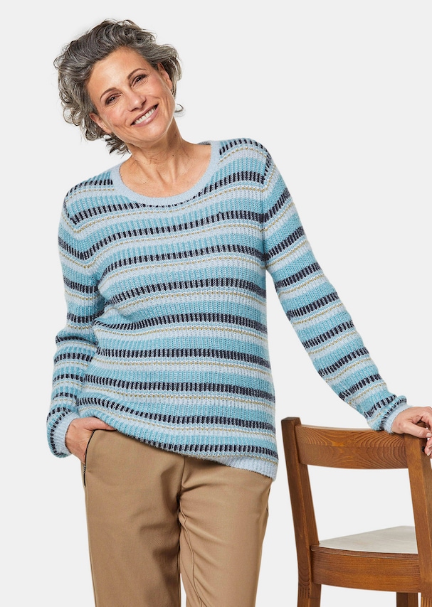Behaaglijk zachte pullover met streepdessin in een stijlvolle kleurstelling 3