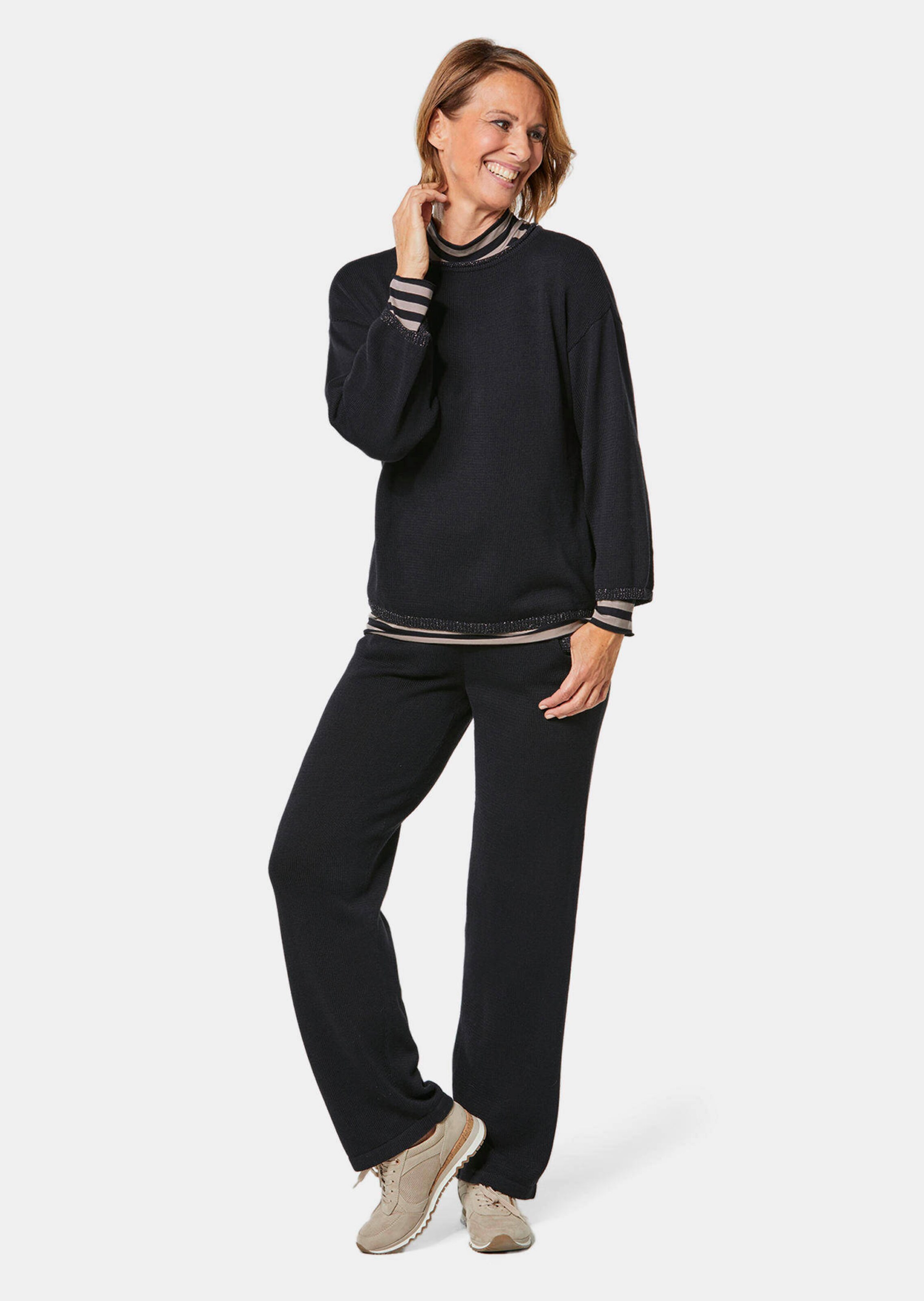 Pull à encolure bateau - noir - Gr. 56 de Goldner Fashion