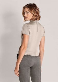 Satin blouse with stand-up collar thumbnail 3