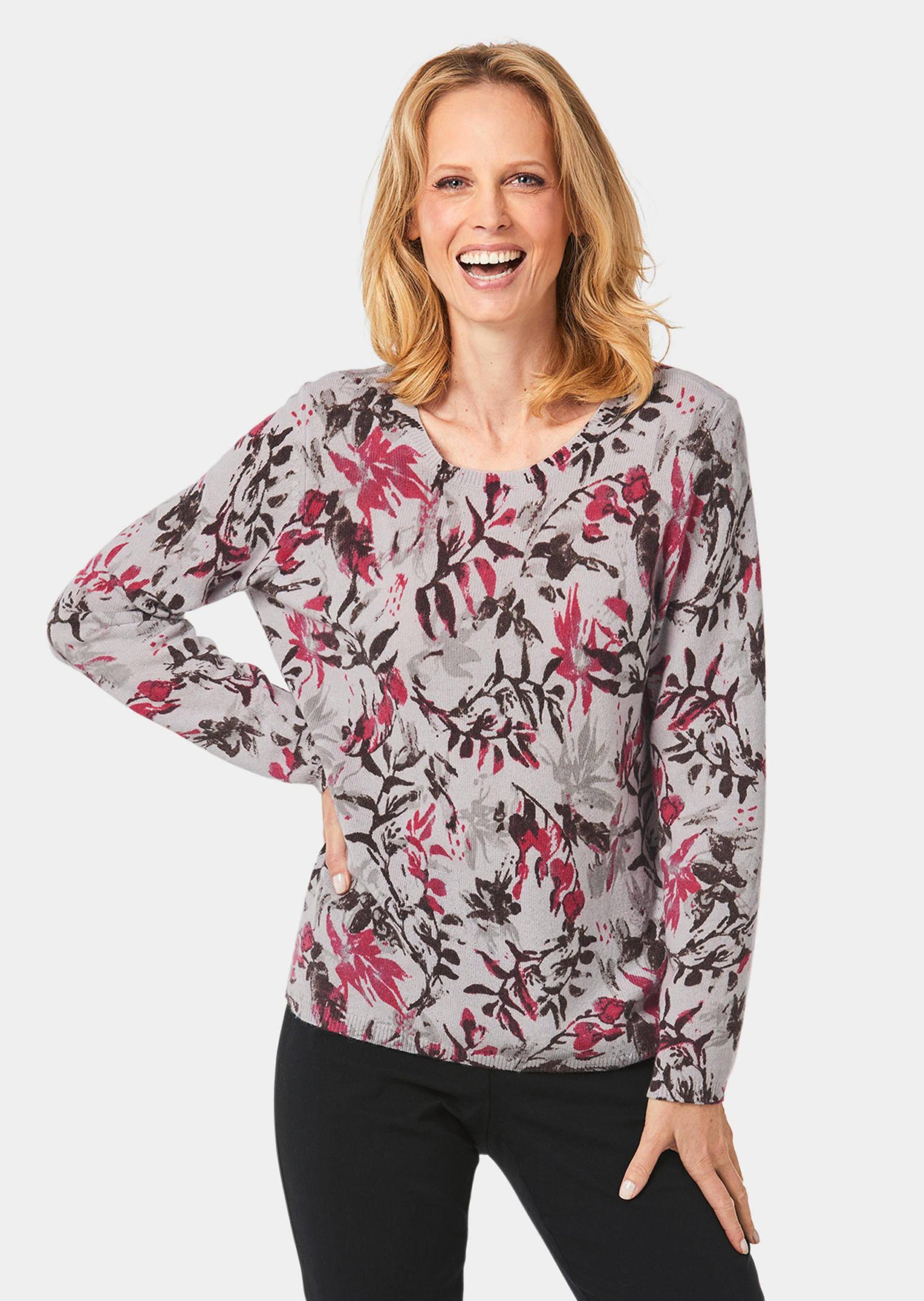 Gedessineerde pullover van kasjmier
