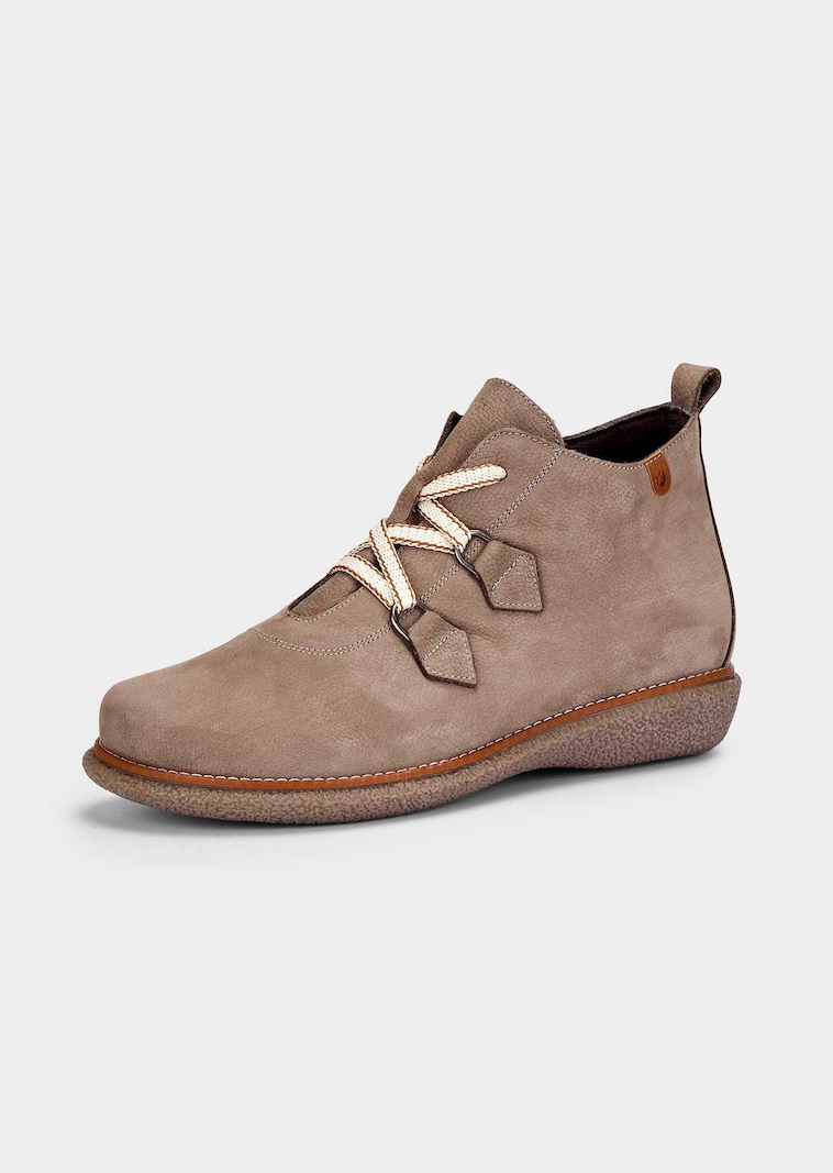 Stiefeletten aus echtem Leder mit breiter Schnürung
