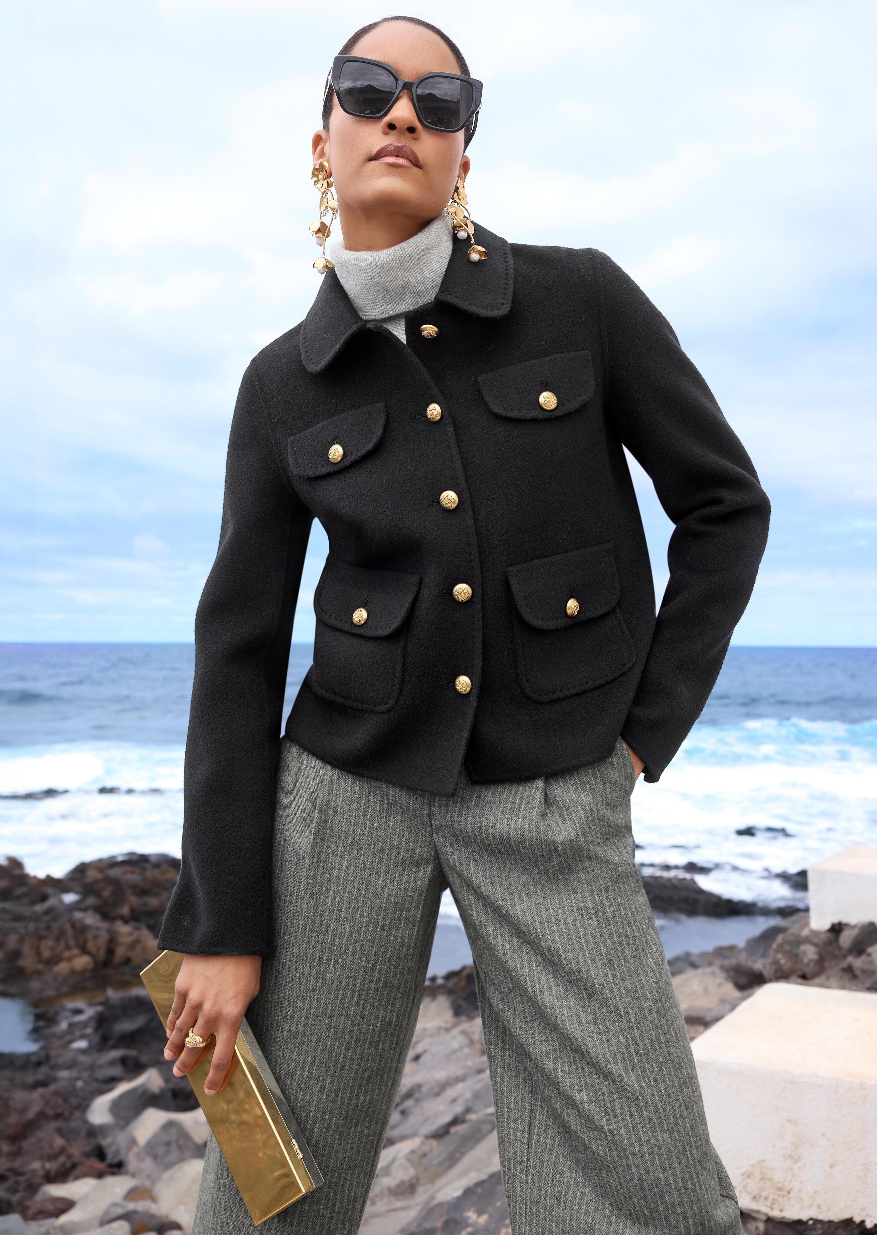 Doubleface-Jacke im modischen Utility-Stil
