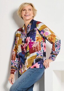 Overhemdblouse van viscose met een motievenmix thumbnail 7