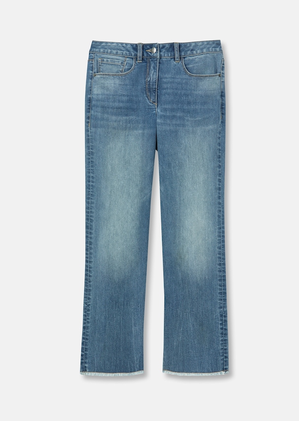 7/8-Jeans mit Fransensaum in Culotte-Form 5