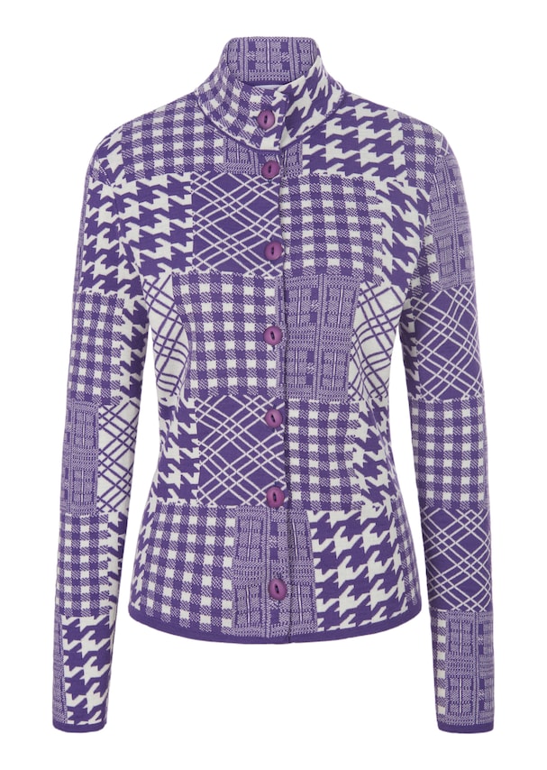 Elegant knitted blazer with polka dots