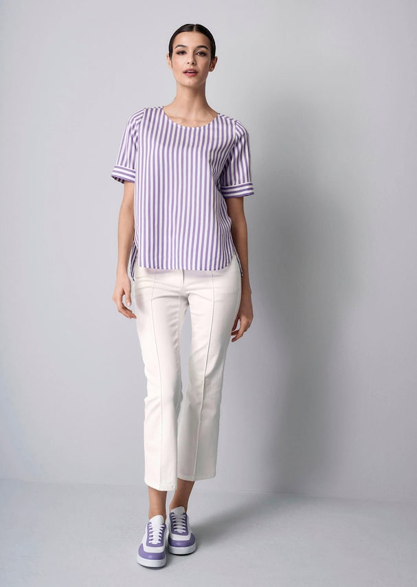 Streifenbluse mit Halbarm 3