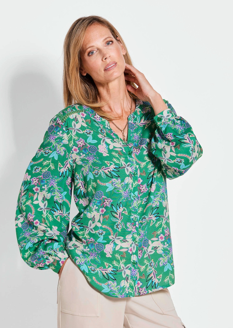 Bluse mit weiten Ärmeln & Paisley-Muster