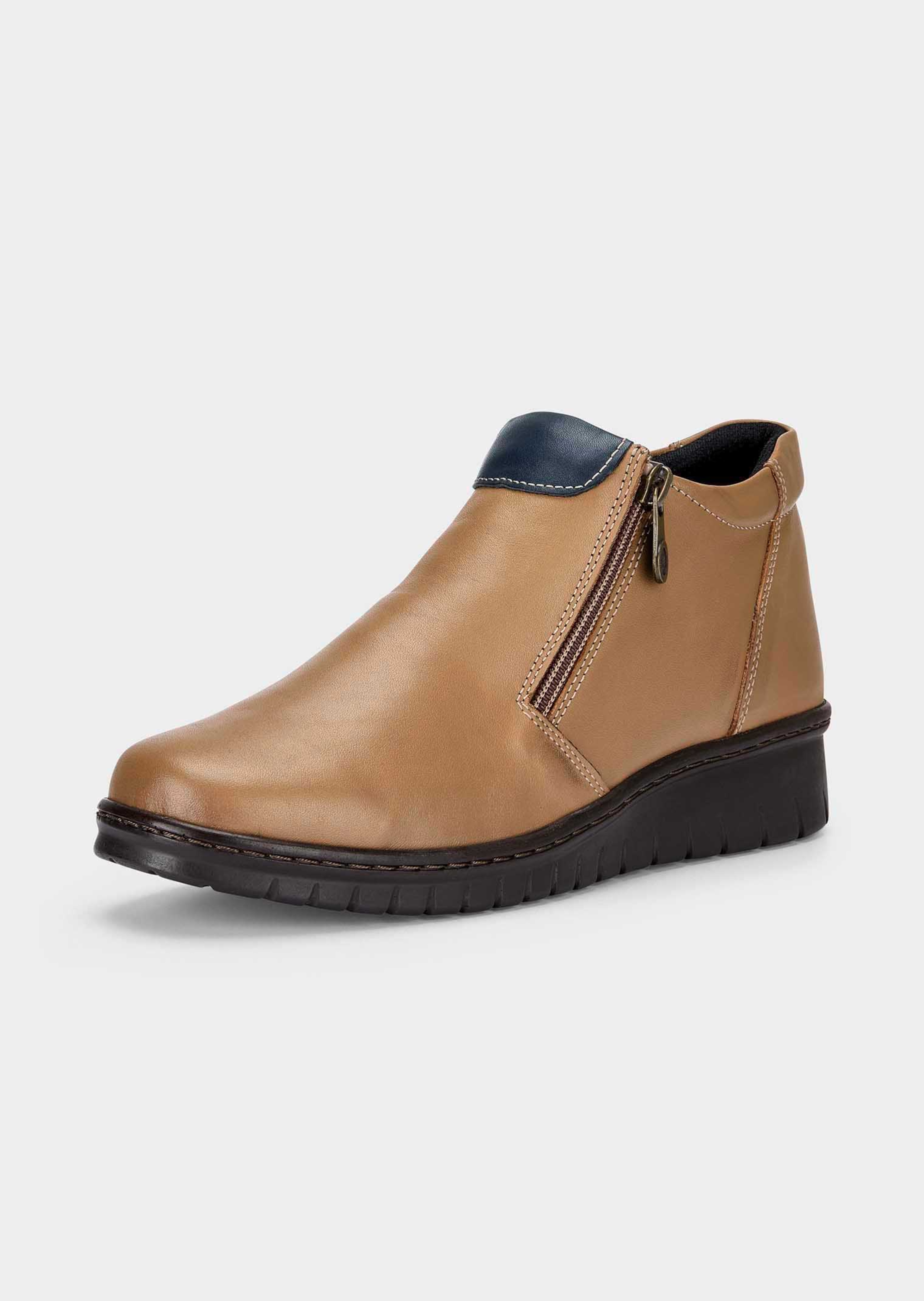 Stiefeletten aus Leder mit Reissverschlüssen