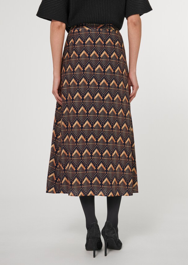 Lined midi skirt with unique print 2
