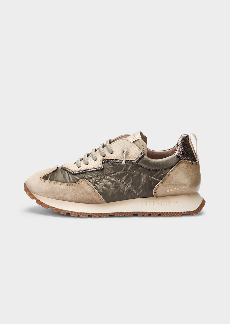 Leder-Sneaker zum Schnüren mit Prägung