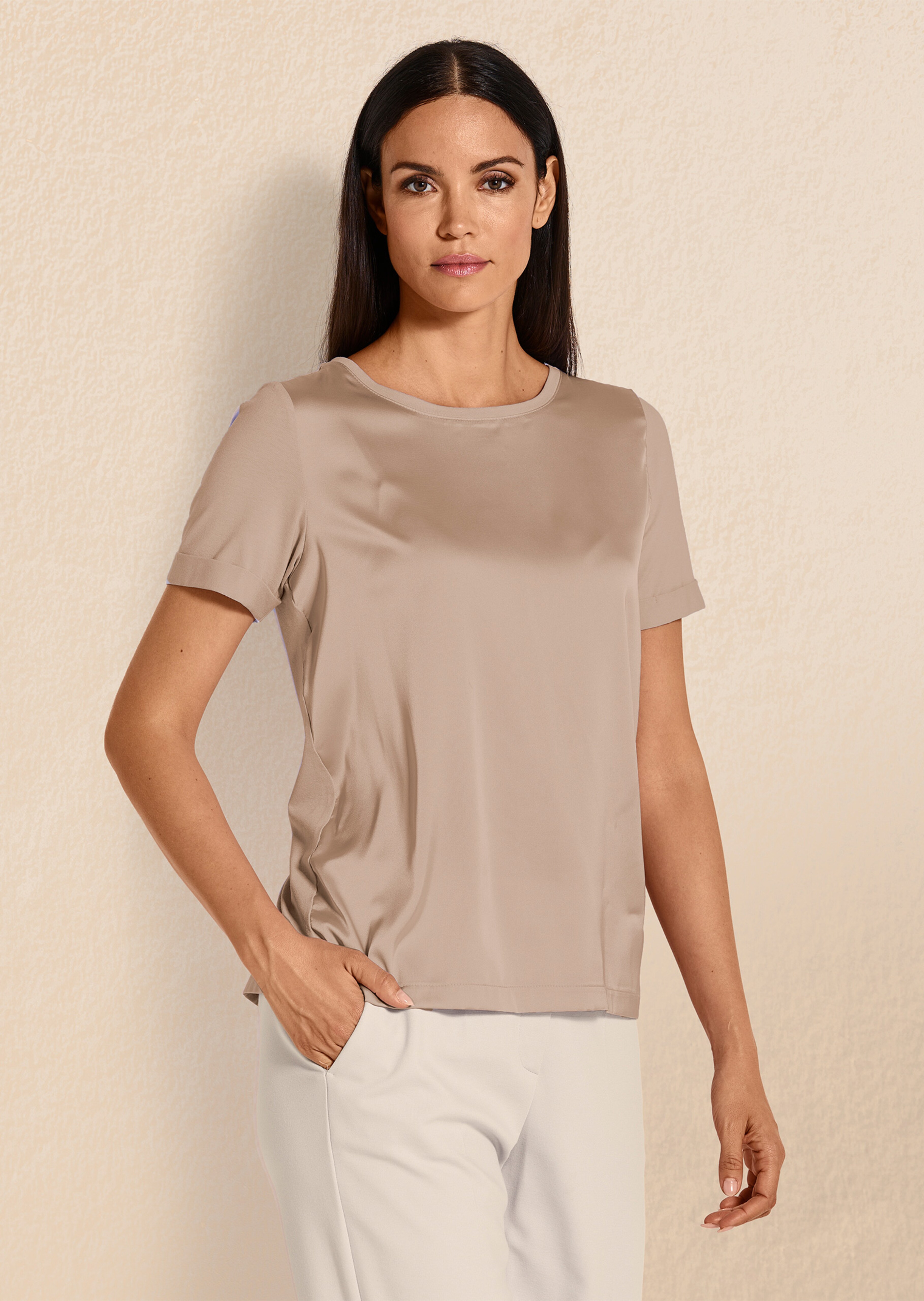 Blusen-Shirt mit kurzen Ärmeln