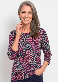 Jersey-Shirt mit U-Boot-Ausschnitt und 3/4-Arm thumbnail 2