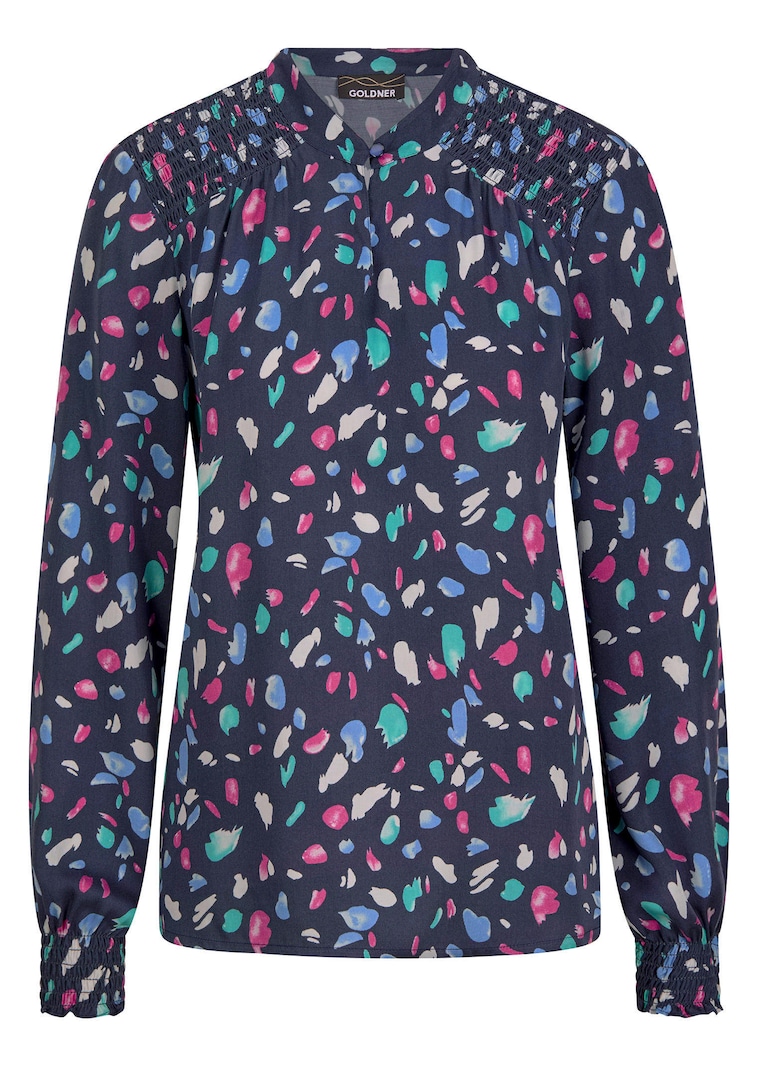 Blouse en satin avec détails smockés