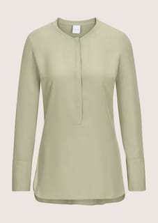 Lange Seidenbluse in kragenloser Form thumbnail 6