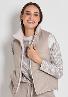 Omkeerbaar vest met tricot en gewatteerde kant thumbnail 5