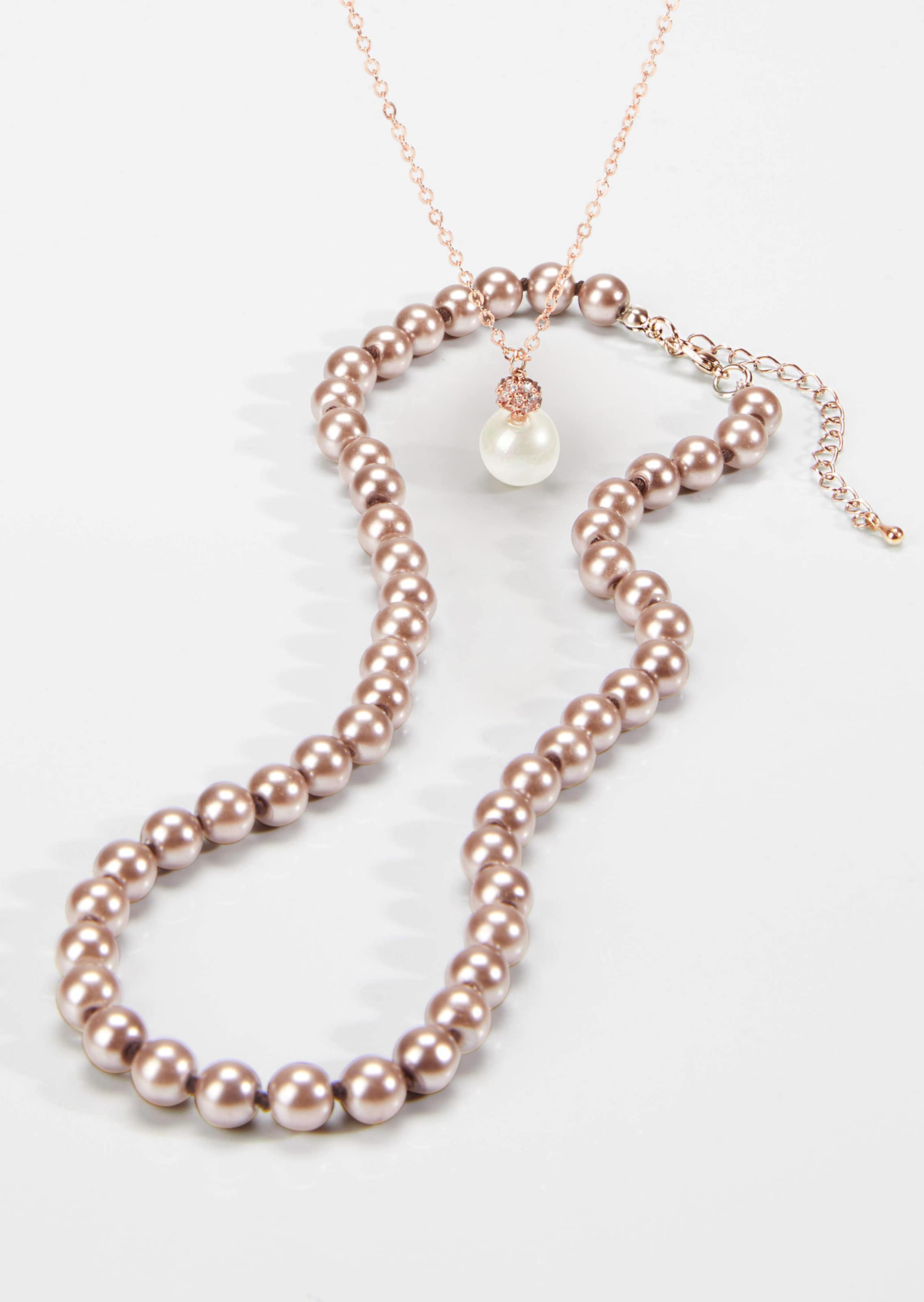 Lot de colliers de perles - rosé / couleur or / beige - Gr. 0 de Goldner Fashion