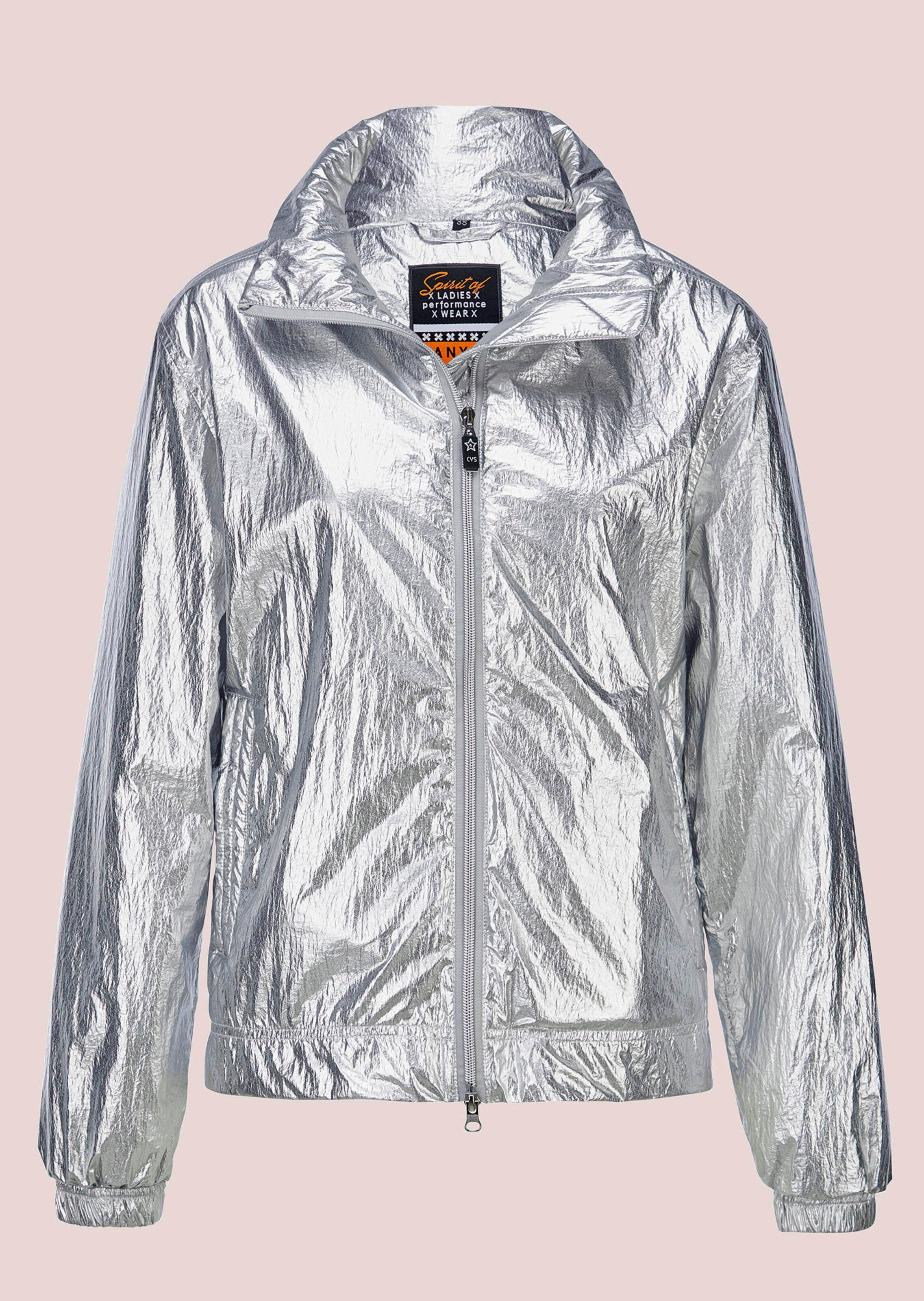Silbern glänzende Blouson-Jacke
