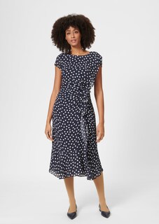 Summer dress with polka dot print and flounces thumbnail 1