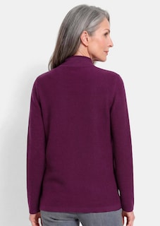 Fijn gebreide tricot pullover met opstaande kraag thumbnail 3