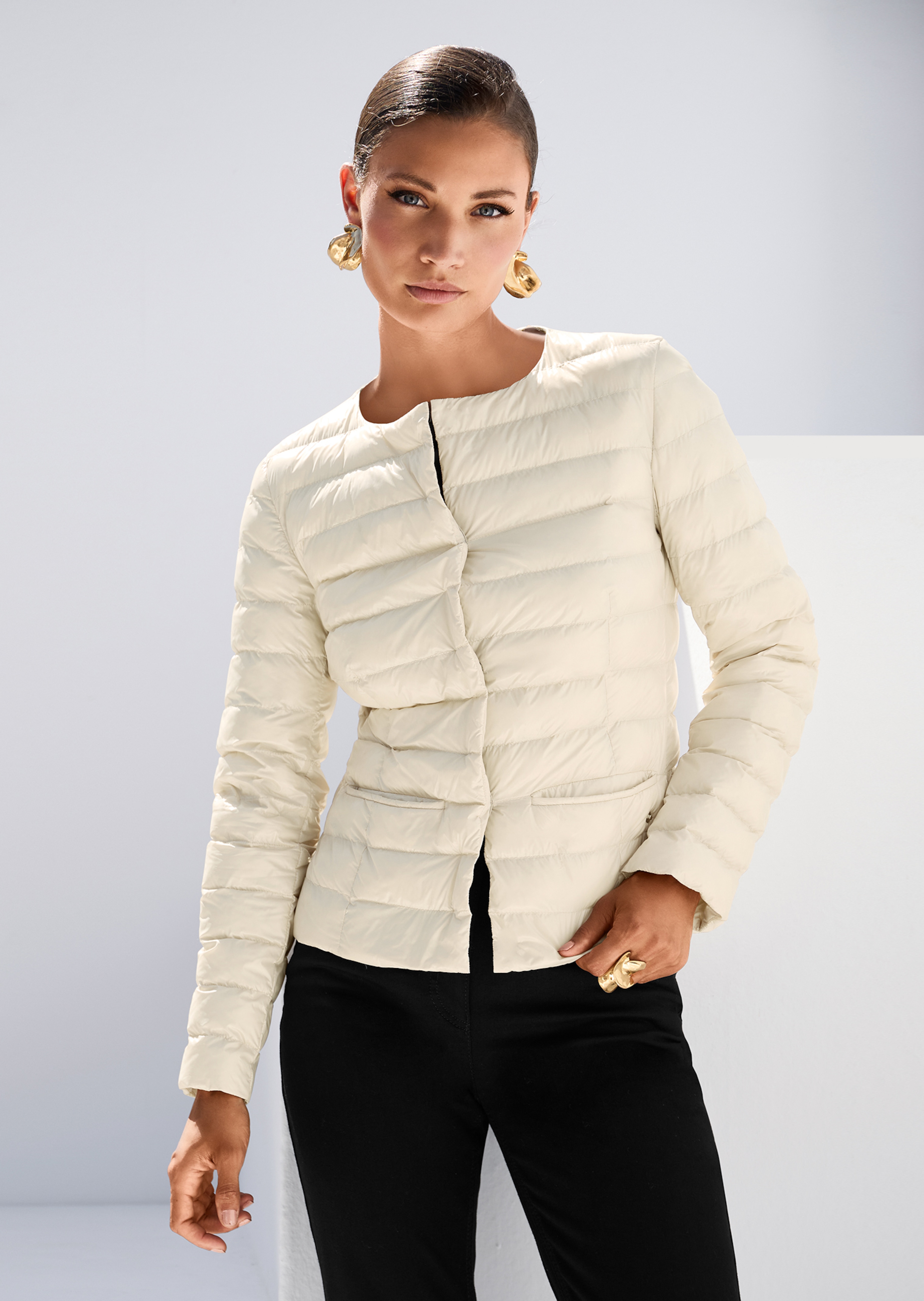 Kurzjacke mit wattiertem Fancy-Stepp