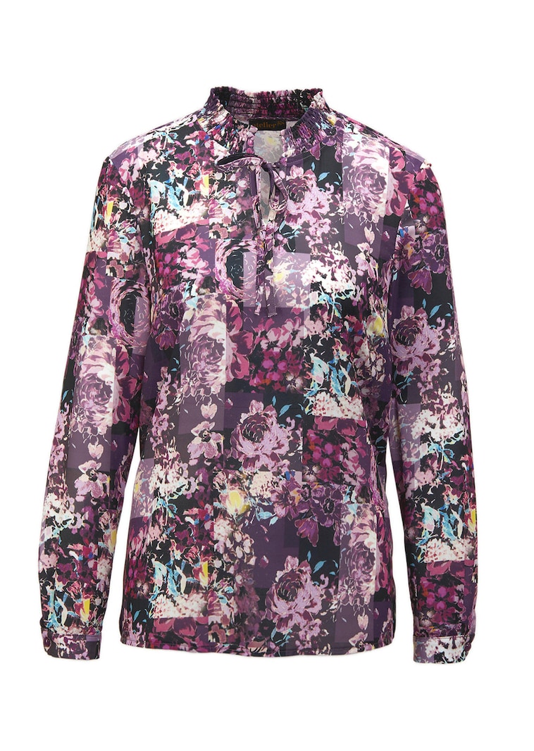 Gedessineerde blouse met exotisch patroon