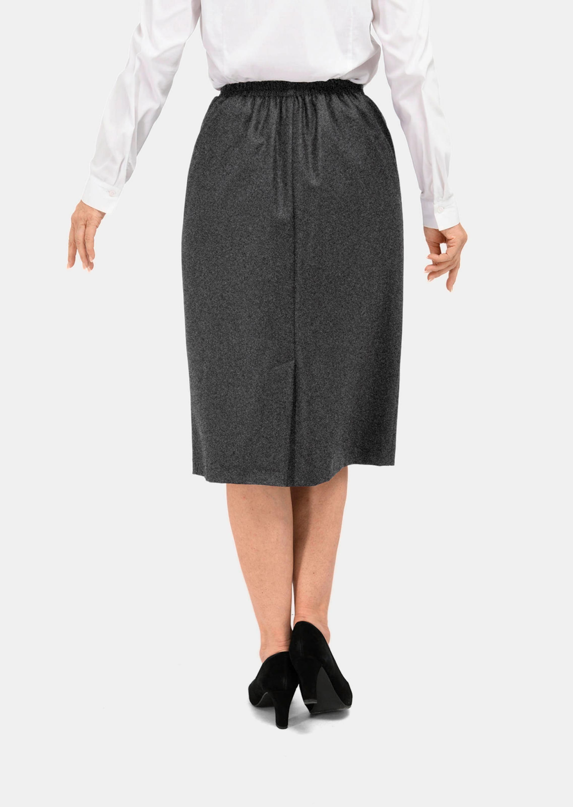 Jupe classique en laine vierge - anthracite / mélangé - Gr. 56 de Goldner Fashion